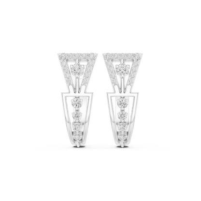 Zarevia Geometric Diamond Hoops