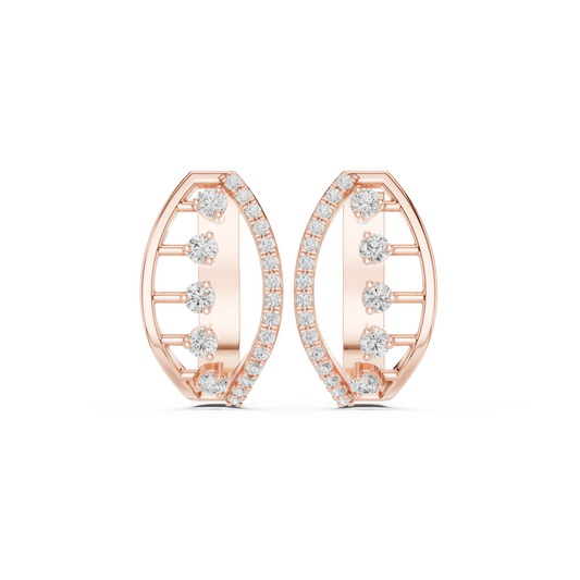 Elvara Oval Diamond Open Hoops