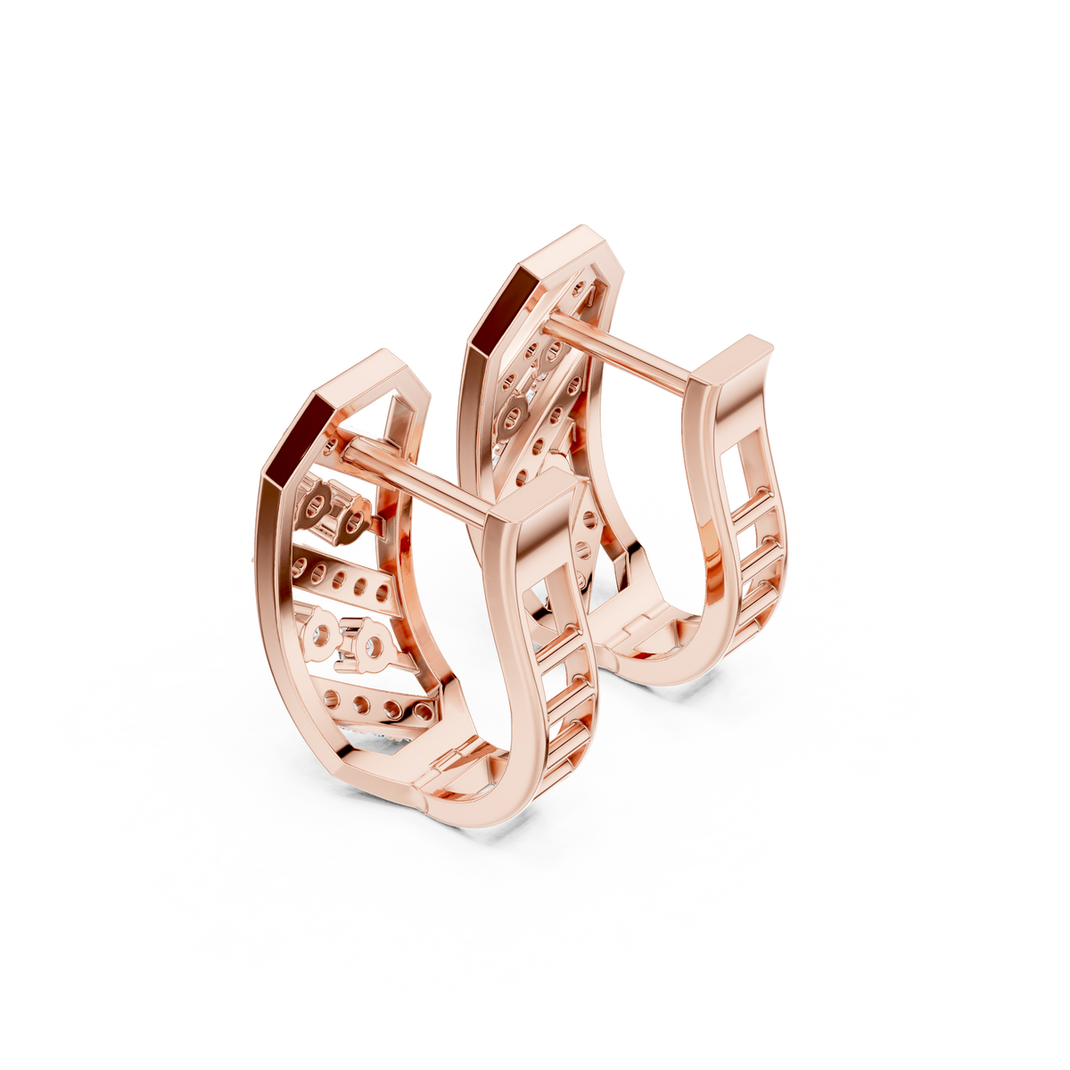 Veylora Geometric Diamond Hoop