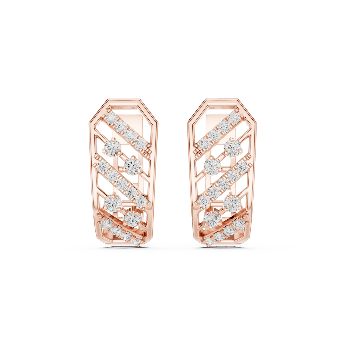 Veylora Geometric Diamond Hoop