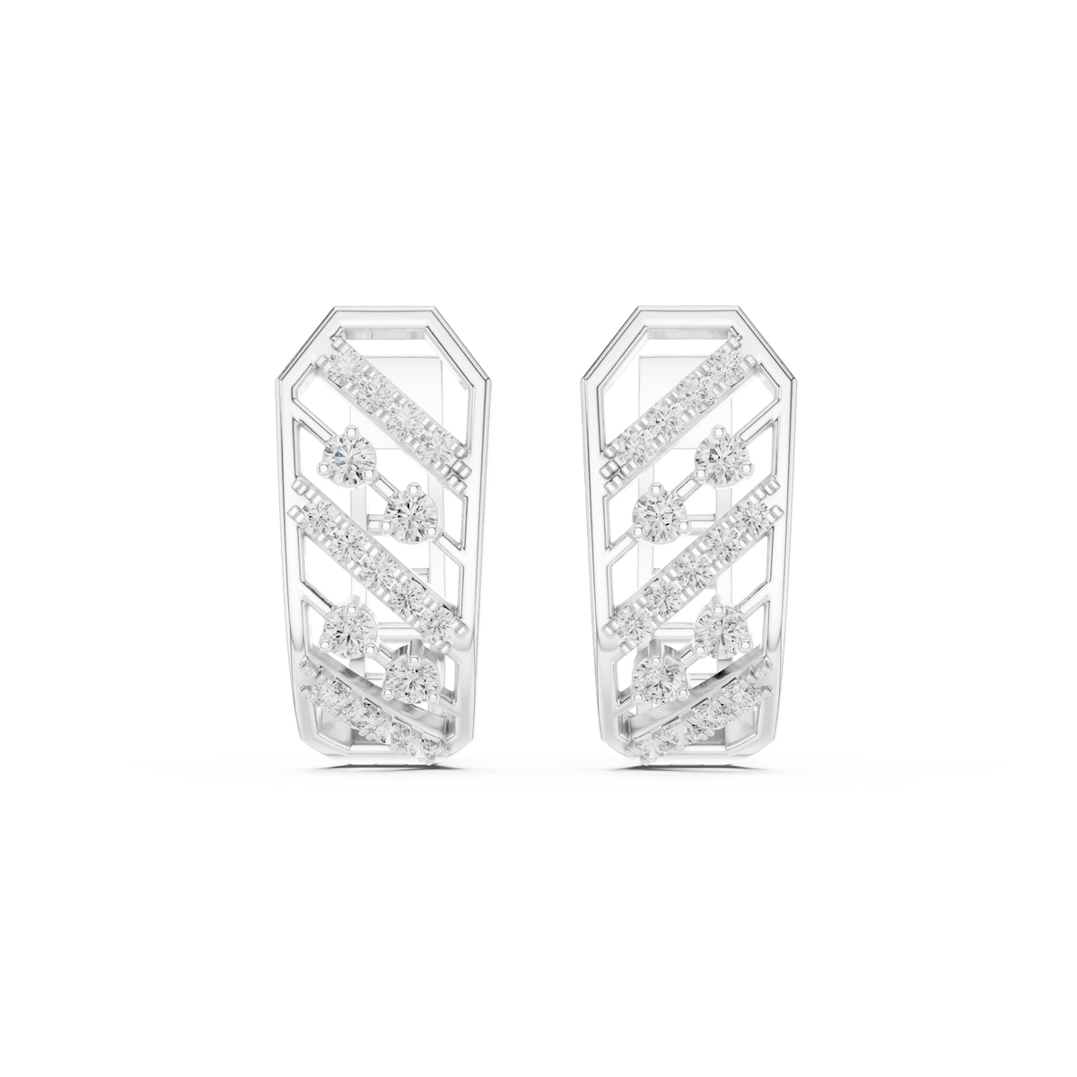 Veylora Geometric Diamond Hoop