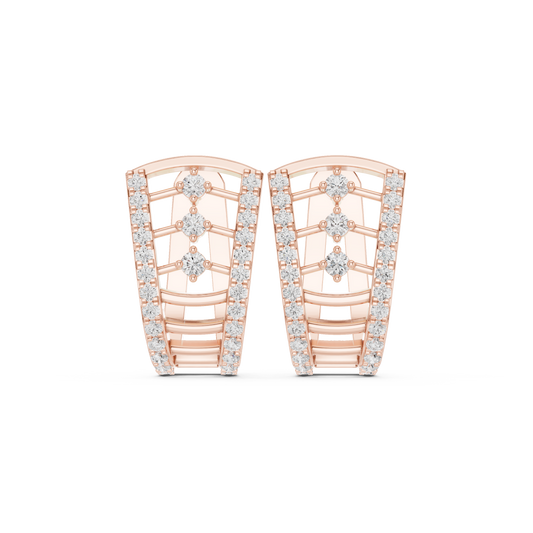 Elvara Triple Diamond Frame Hoops