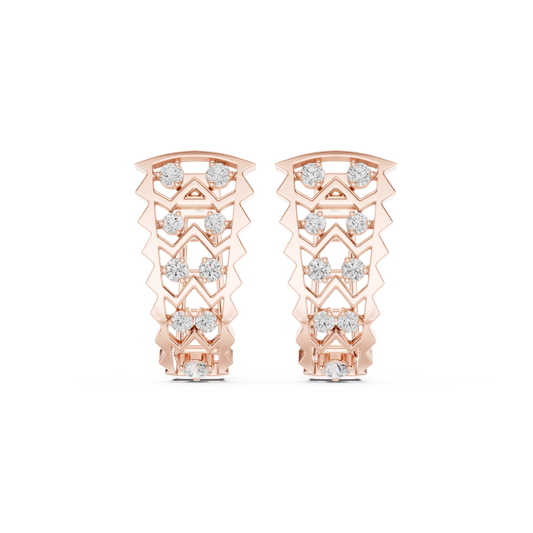 Zirelle Geometric Diamond Zigzag Hoops