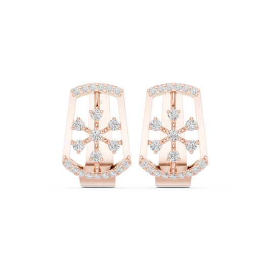 Virelia Floral Diamond Open Hoops