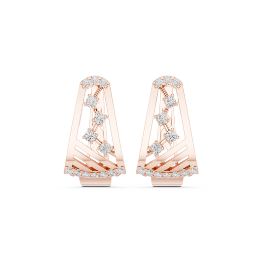 Alvara Diamond Trapeze Open Hoops