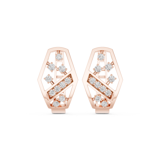 Elvara Geometric Diamond Pavé Hoops