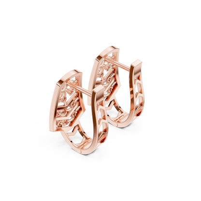 Veylora Chevron Diamond Hoops