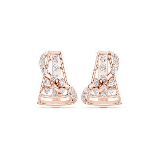Elvaris Sculpted Diamond Hoops