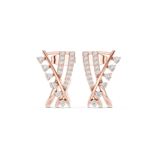 Avelora Crossed Diamond J Hoops