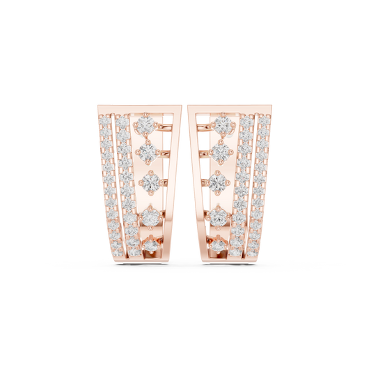 Elvara Tapered Diamond Frame Hoops