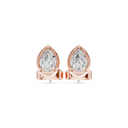 Zelviera Pear Diamond Bezel Studs
