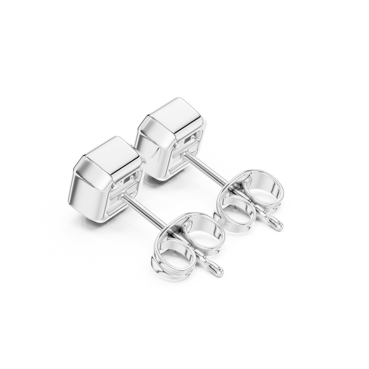 Zavelle Asscher Cut Bezel Studs