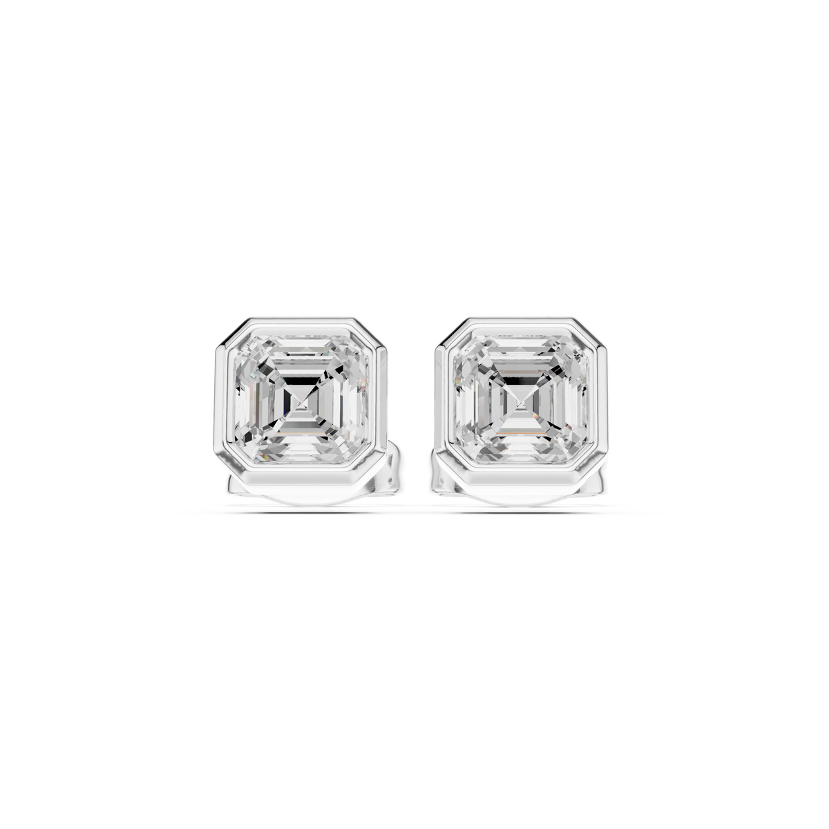Zavelle Asscher Cut Bezel Studs