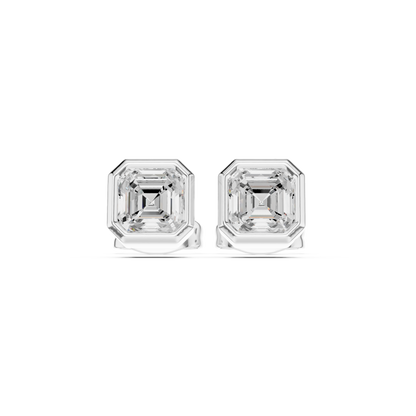 Zavelle Asscher Cut Bezel Studs