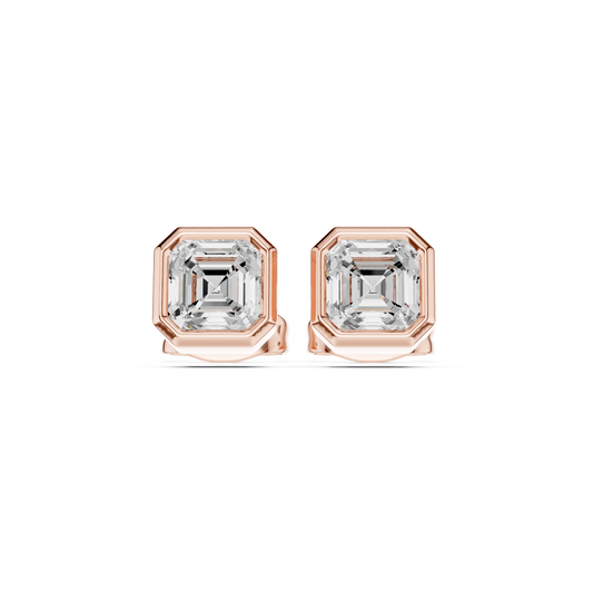 Zavelle Asscher Cut Bezel Studs