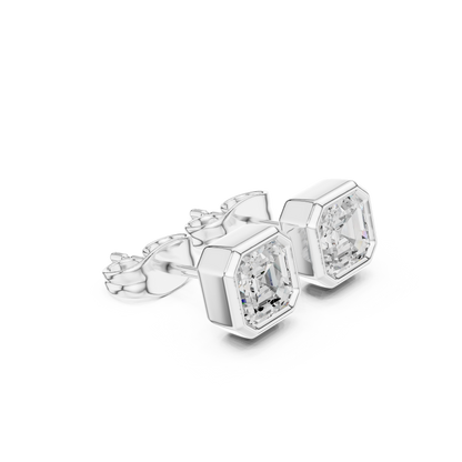 Zavelle Asscher Cut Bezel Studs