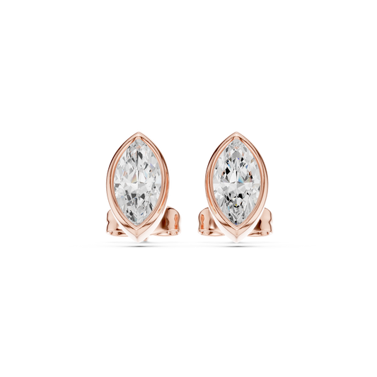 Zelvienne Marquise Diamond Bezel Studs