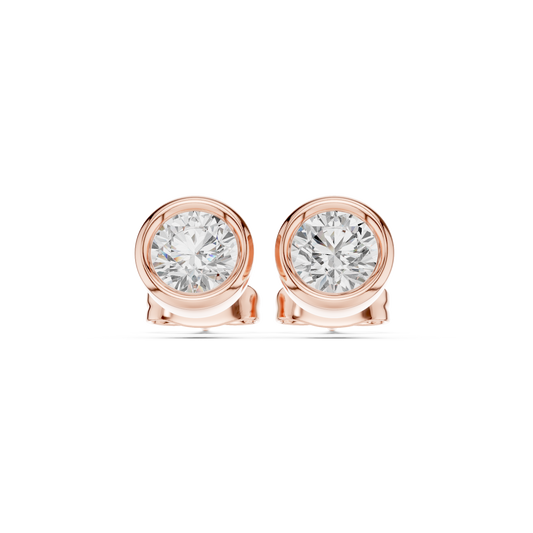 Elvara Round Diamond Bezel Studs