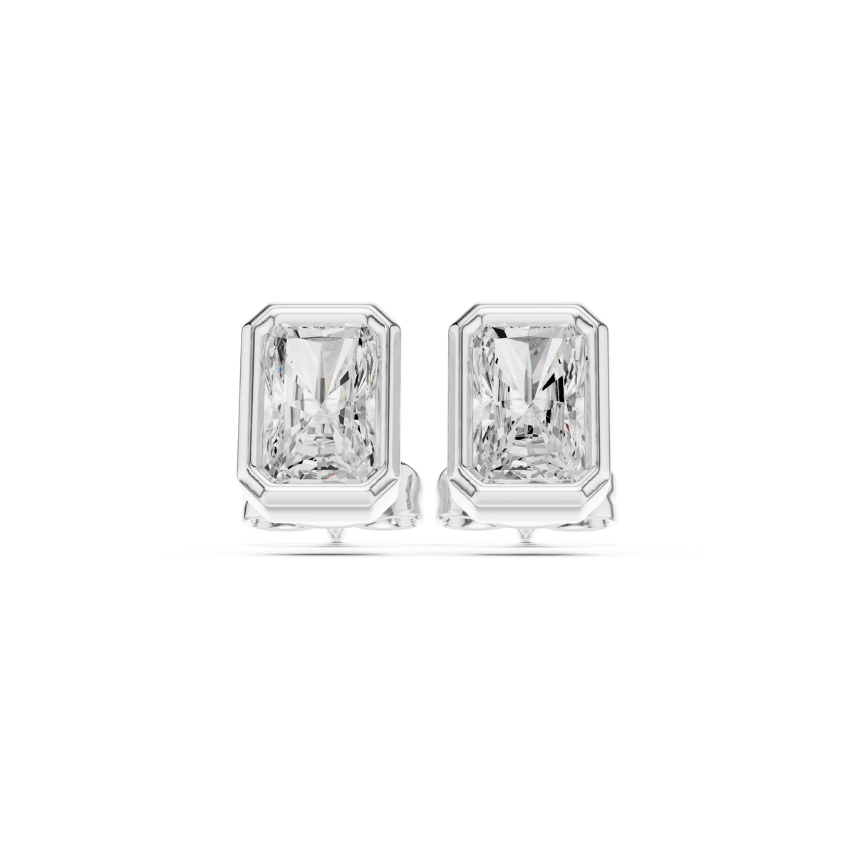 Zelvienne Radiant Cut Bezel Studs