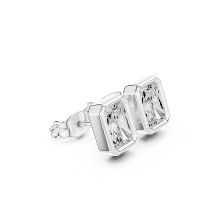 Zelvienne Radiant Cut Bezel Studs