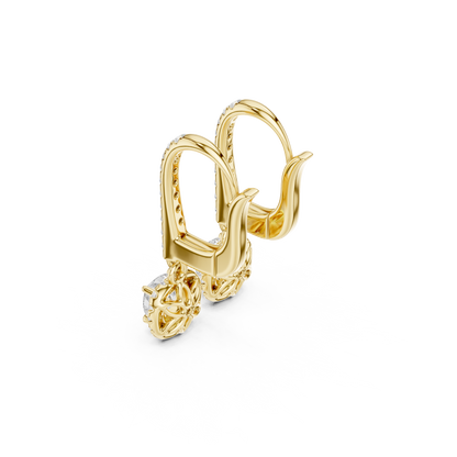 Virella Cushion Halo Drop Earring