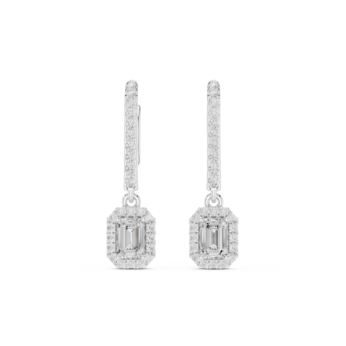 Elvara Emerald Halo Drop Earring
