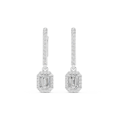 Elvara Emerald Halo Drop Earring