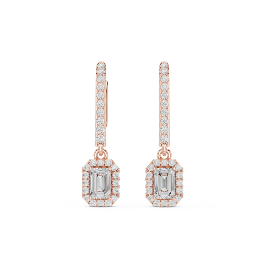 Elvara Emerald Halo Drop Earring
