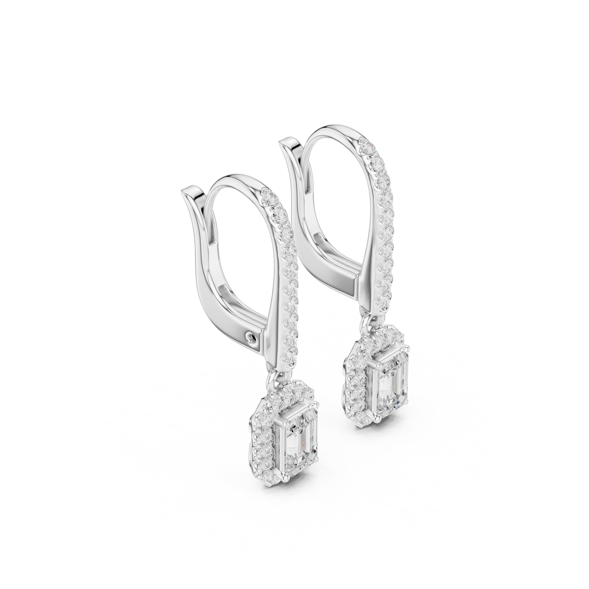 Elvara Emerald Halo Drop Earring