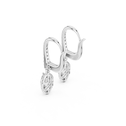 Elvanya Marquise Halo Drop Earring