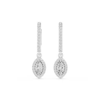 Elvanya Marquise Halo Drop Earring