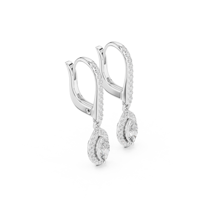 Elvanya Marquise Halo Drop Earring