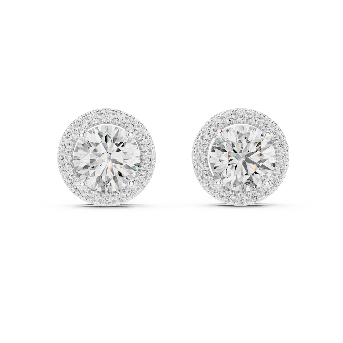 Zarelle Round Brilliant Halo Studs