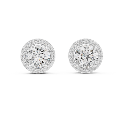 Zarelle Round Brilliant Halo Studs