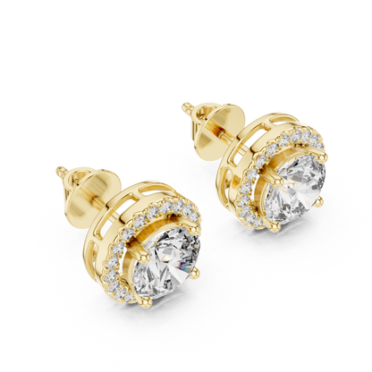 Zarelle Round Brilliant Halo Studs