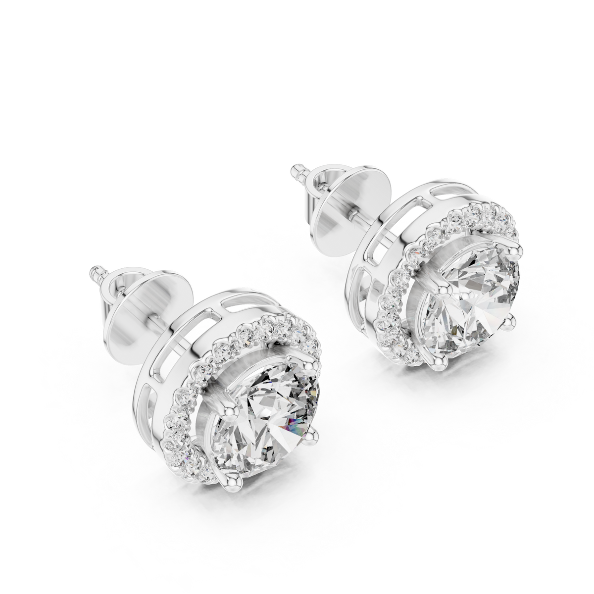 Zarelle Round Brilliant Halo Studs