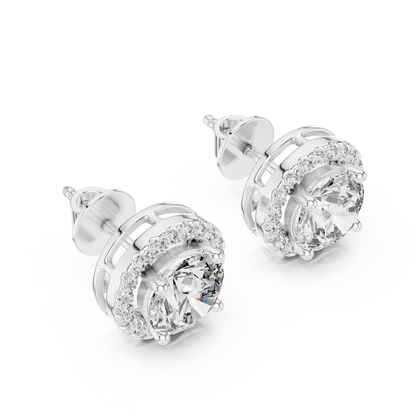 Zarelle Round Brilliant Halo Studs