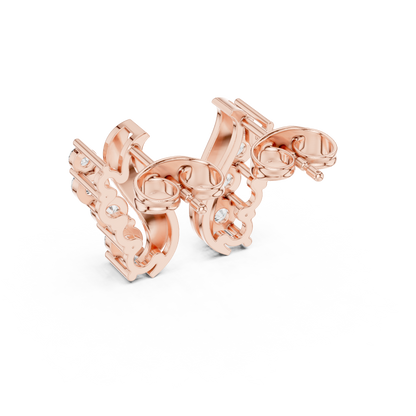 Elvessa Curved Diamond Vine Studs