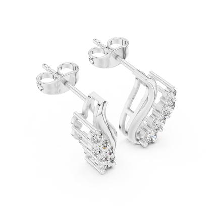 Elvessa Curved Diamond Vine Studs
