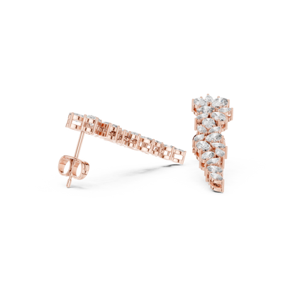 Elvarielle Floral Cascade Diamond Drop Earring