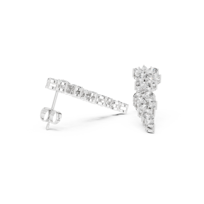 Elvarielle Floral Cascade Diamond Drop Earring