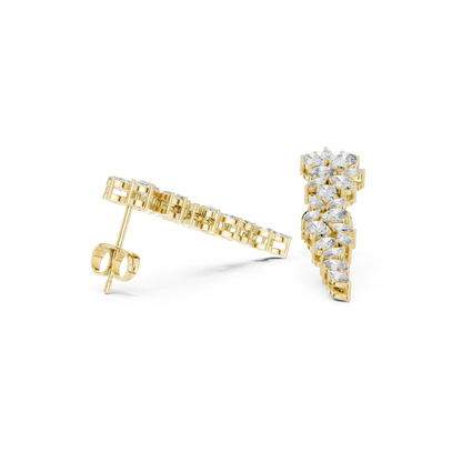 Elvarielle Floral Cascade Diamond Drop Earring