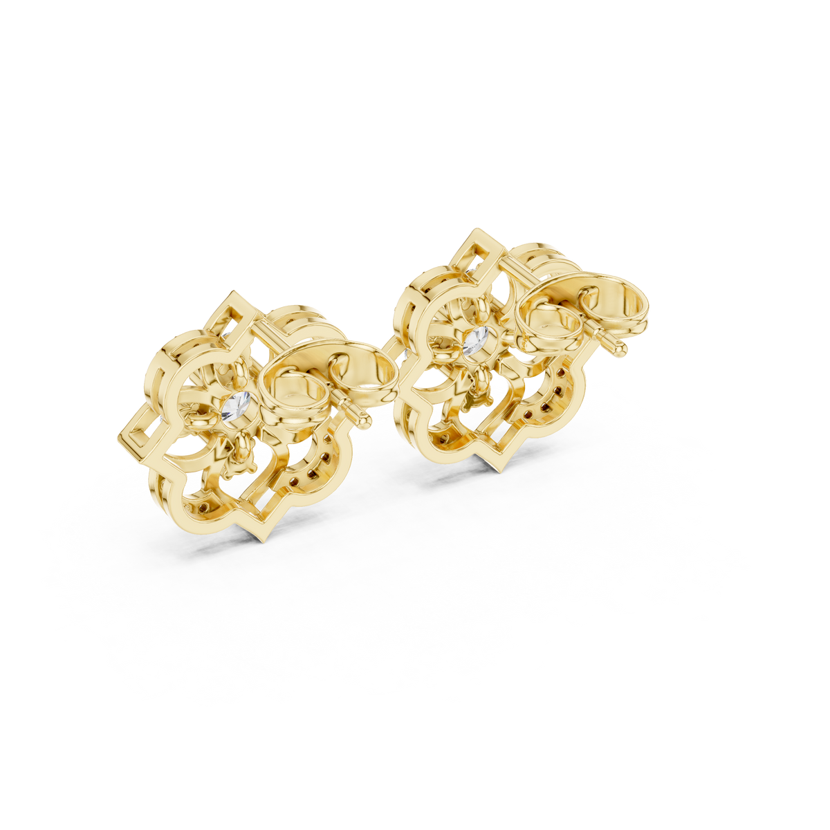 Avelyne Floral Petal Diamond Studs