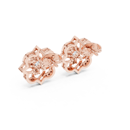 Avelyne Floral Petal Diamond Studs