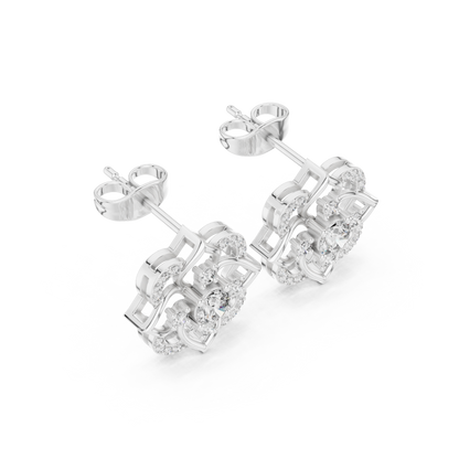 Avelyne Floral Petal Diamond Studs