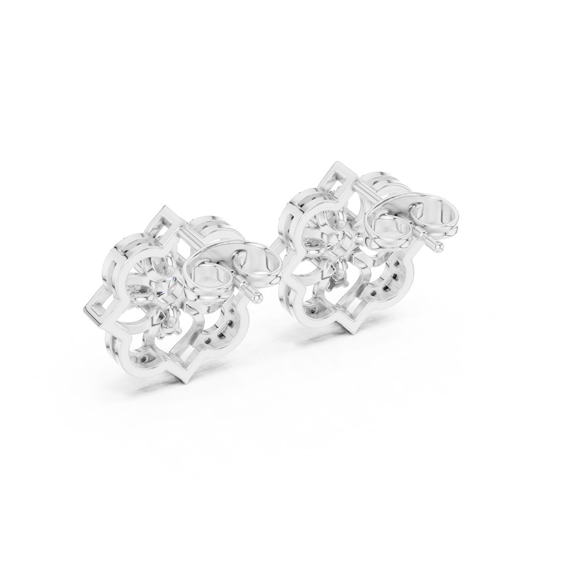 Avelyne Floral Petal Diamond Studs