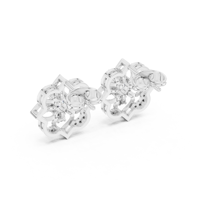 Avelyne Floral Petal Diamond Studs