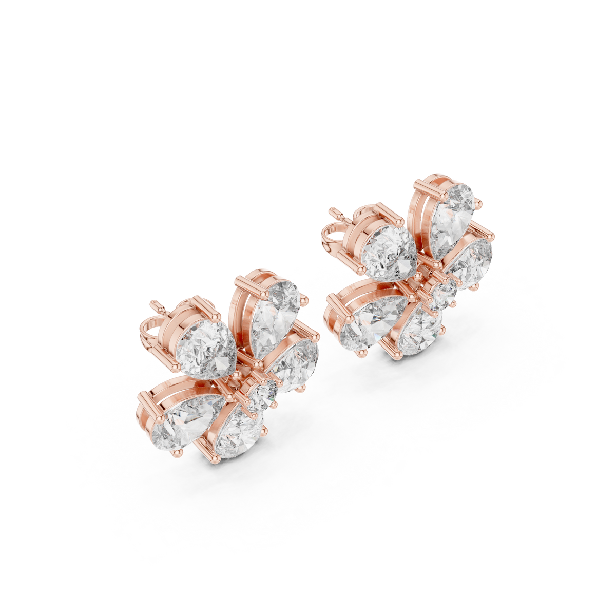 Virelle Five Petal Diamond Bloom Studs
