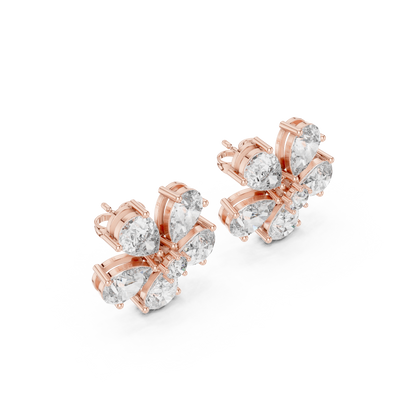 Virelle Five Petal Diamond Bloom Studs