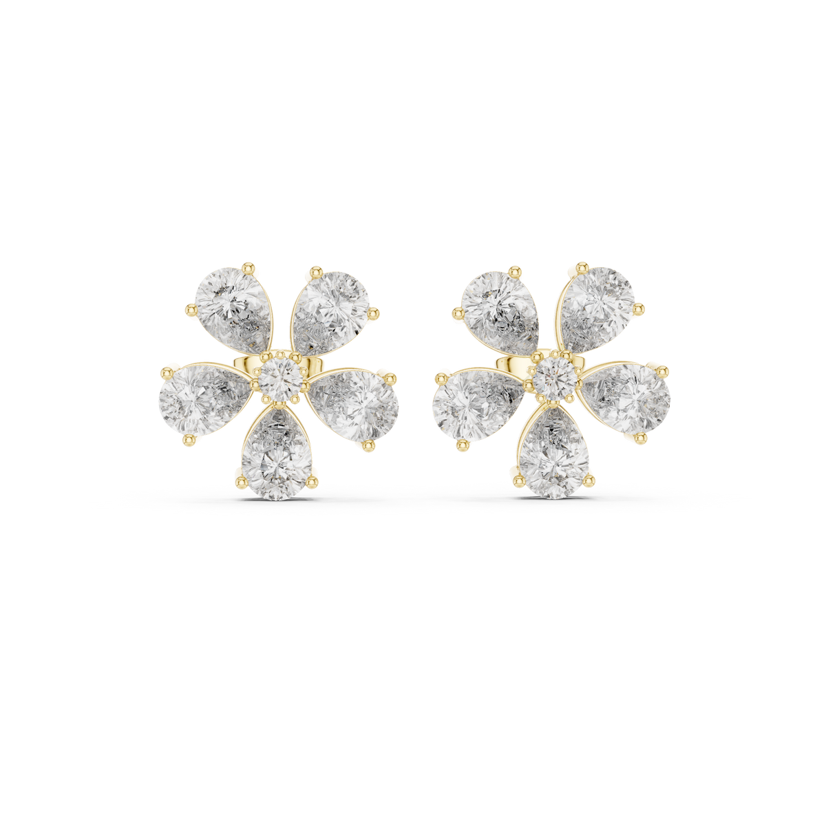Virelle Five Petal Diamond Bloom Studs